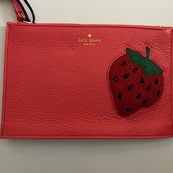 Pink Kate Spade Clutch with Strawberry Embroidery - Picture 2 of 5